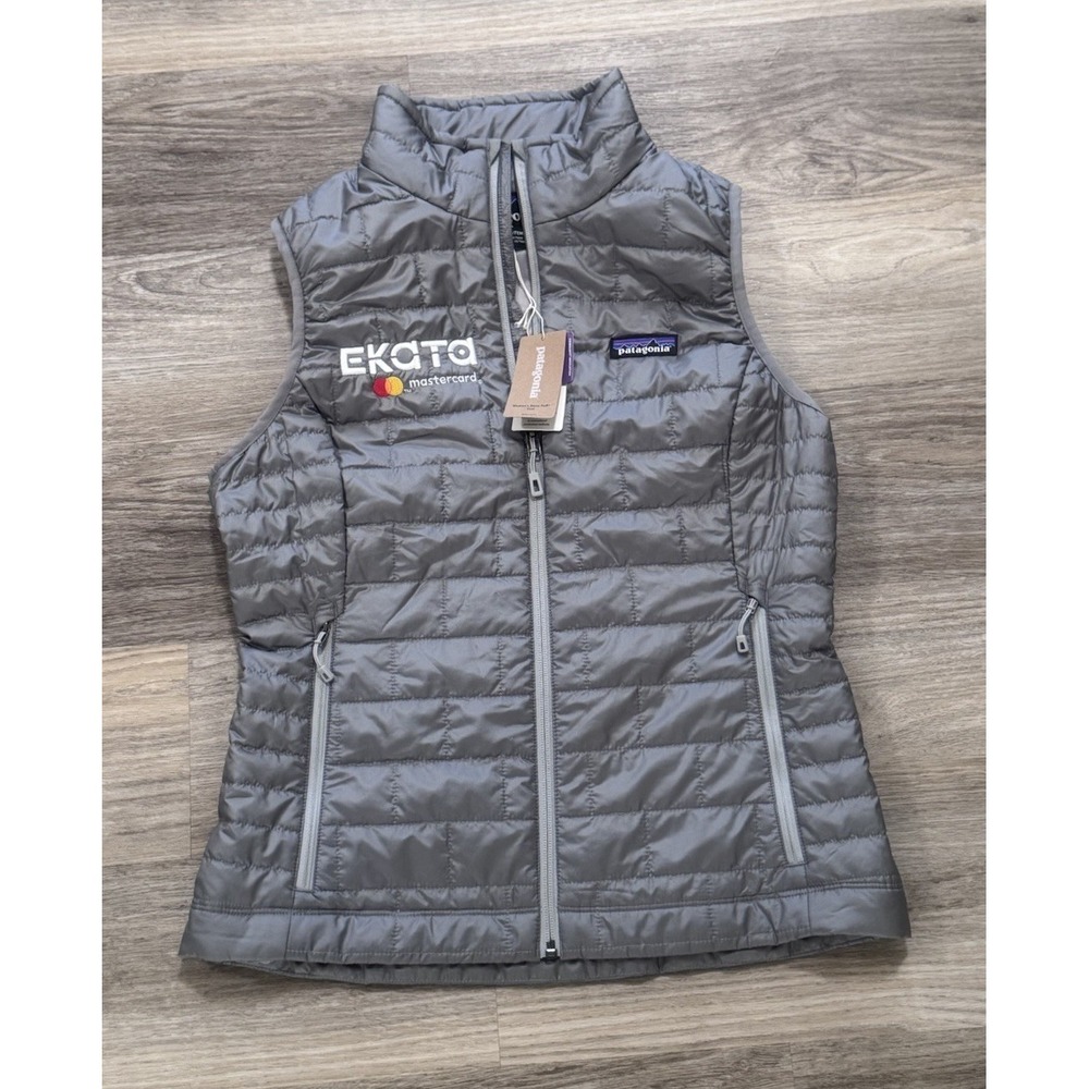 NWT PATAGONIA Women's Small Nano‎ Puff Vest 84247 Feather Grey With "Logo"